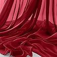 Horbaunal Burgundy Chiffon Fabric by The Yard, 1 Yard Continuous Sheer Fabric 59" Wide Soft Draping Fabric for Wedding Arch Draping Party Backdrop DIY Sewing