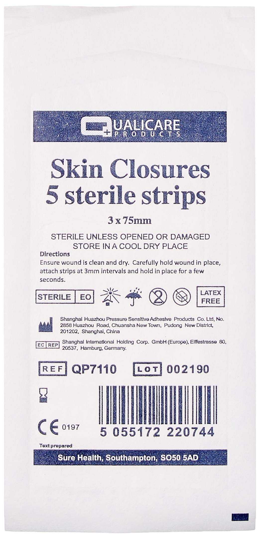 Blue-Lion Wound Closure Strips 75mm x 3mm x 5 Strips (Pack of 10)