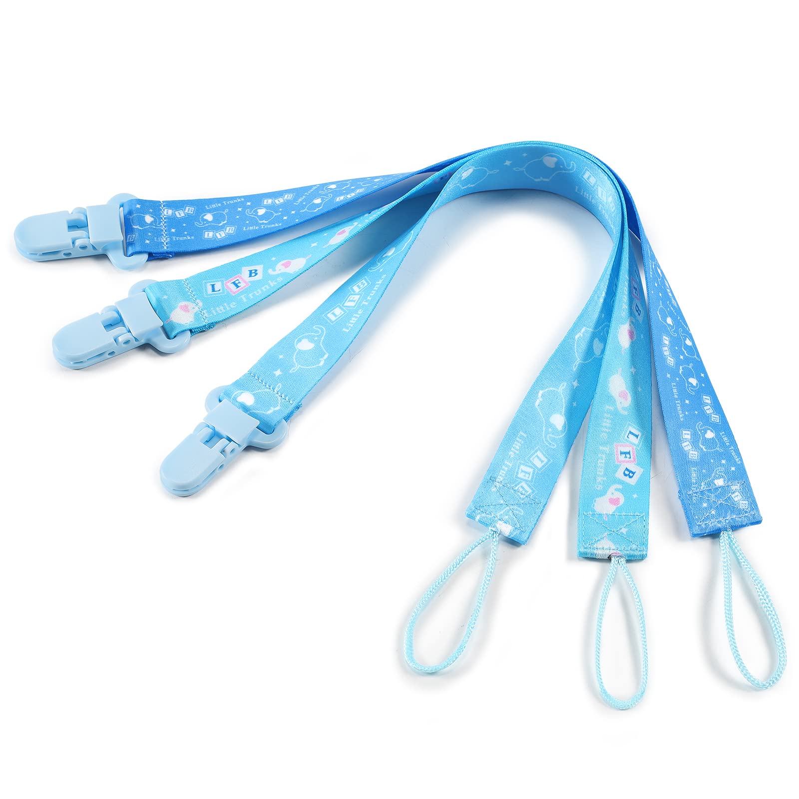 LittleForBig Adult Pacifier Clip Little Trunks 3 Paci Clips Set Blue