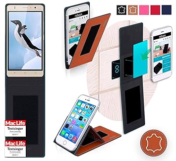 reboon Hülle für Timmy M20 Tasche Cover Case Bumper | Braun Leder | Testsieger