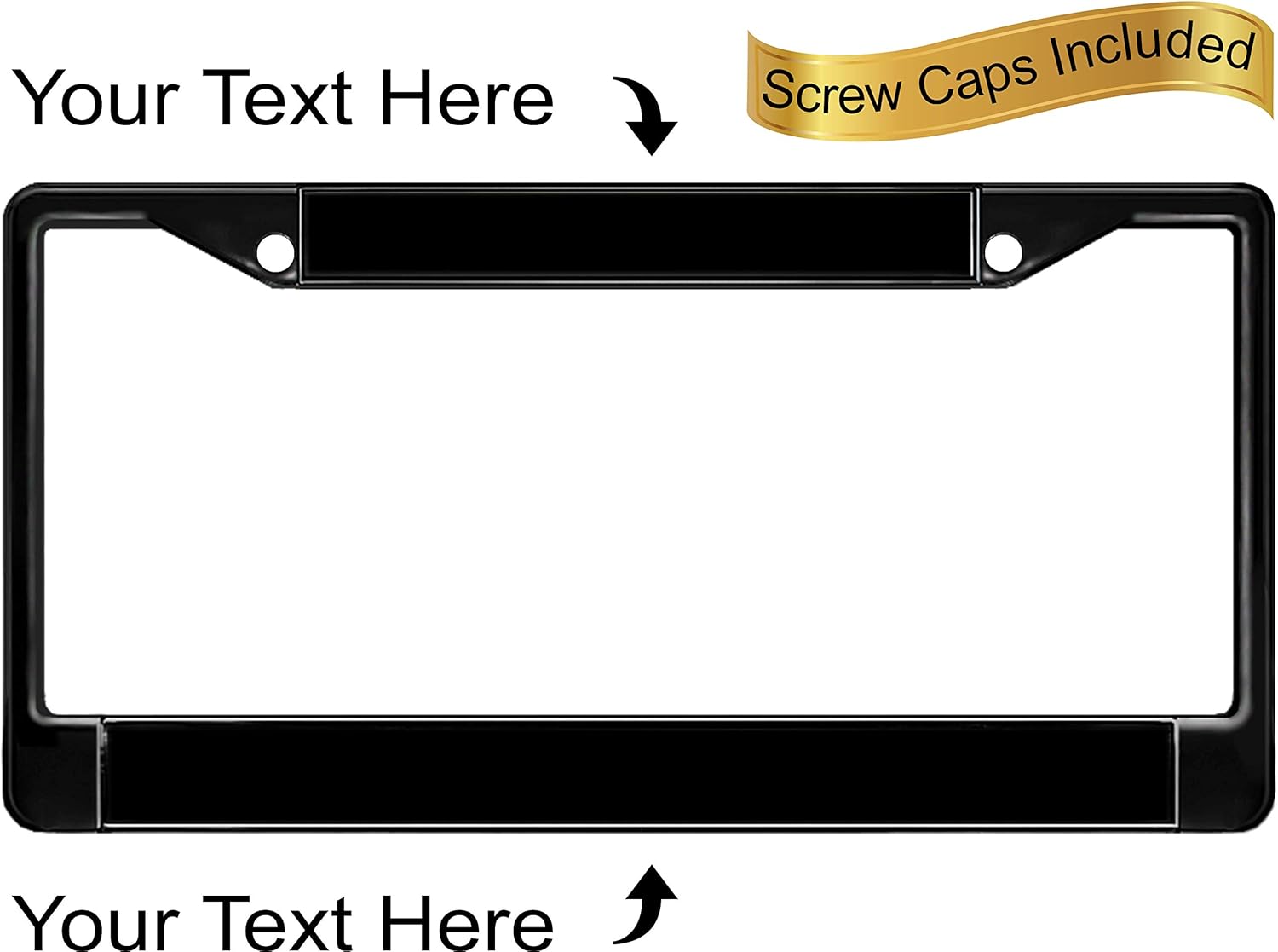 Amazon Com Custom Personalized Black Metal Car License Plate Frame With Free Caps Black Red Text Qty 1 Frame Automotive