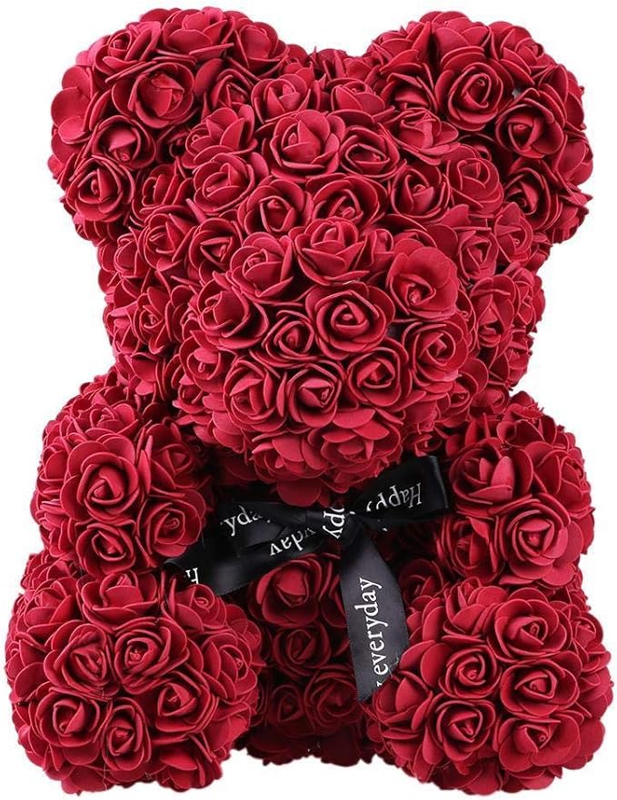 Greetuny 1x Oso de Rosas Gigante Dia de San Valentin Regalos romanticos Rosas de jabon Flor eterna Lindo Oso Muñeca (25cm Rojo Vine): Amazon.es: Juguetes y juegos