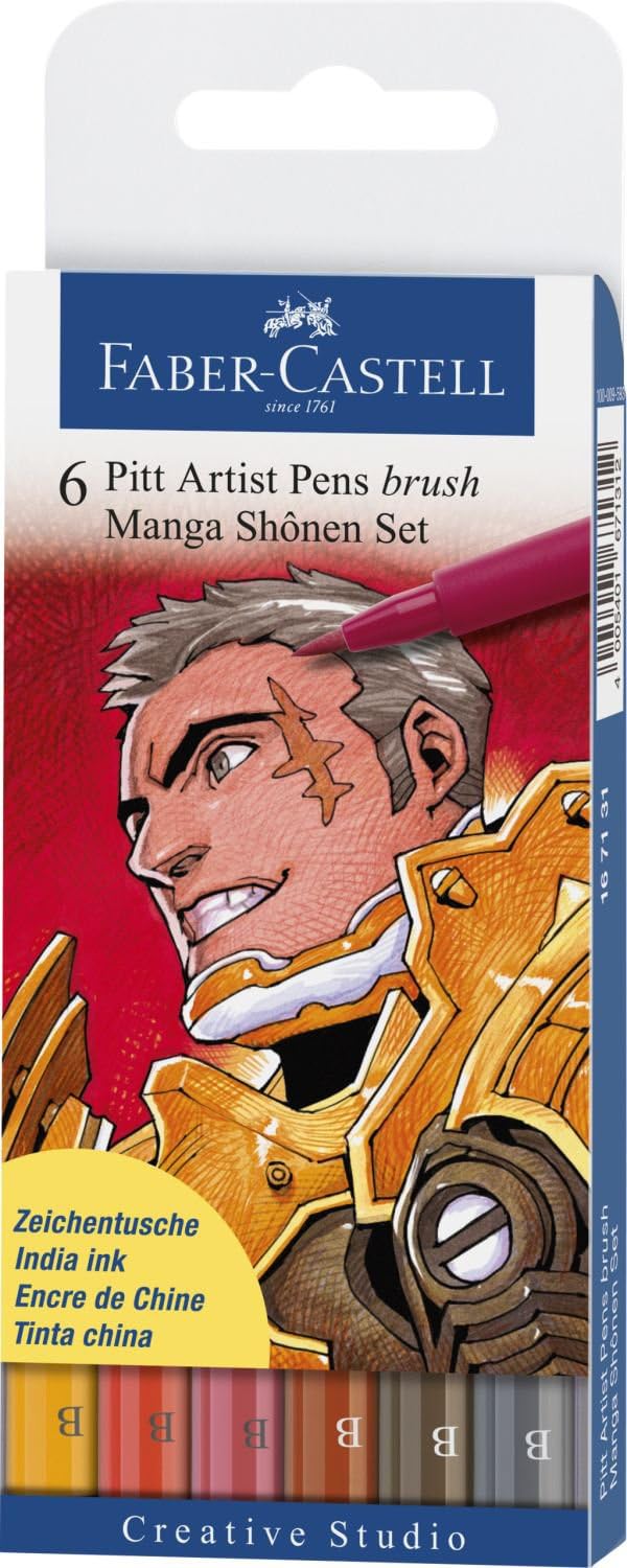 Faber-Castell Shonen Manga Wallet Set Pitt Artist Pens 6 Colors