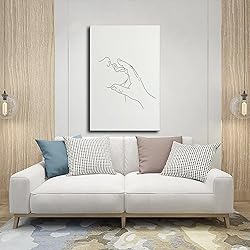 GO EHG Woman Face And Hand Print Romantic Line Art