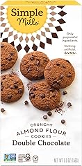 Simple Mills Almond Flour Crunchy Cookies, Double Chocolate Chip - Gluten Free, Vegan, Healthy Snacks, Made with Organic Coco