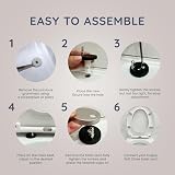 CUQOO Oval White Soft Close Quick Release Toilet Seat Adjustable O-Shape view 7