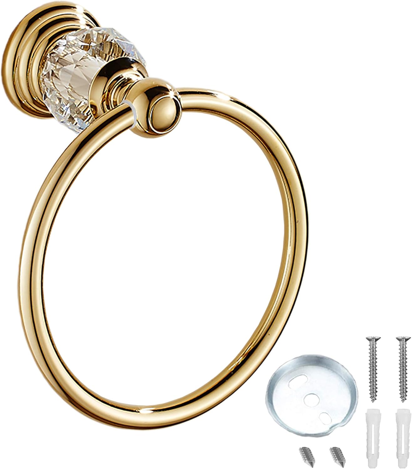 Aelce Towel Ring, for Bathroom and Kitchen, Towel Ring Chrome, Gold: Kitchen & Dining