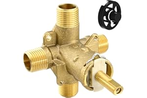 BUWTIQ 2510 Shower Valve Replacement for Moen Posi Temp Valve, 4-Port 1/2 Inch Unversal Connection, Brass Construction, 1222 Shower Cartridge Included
