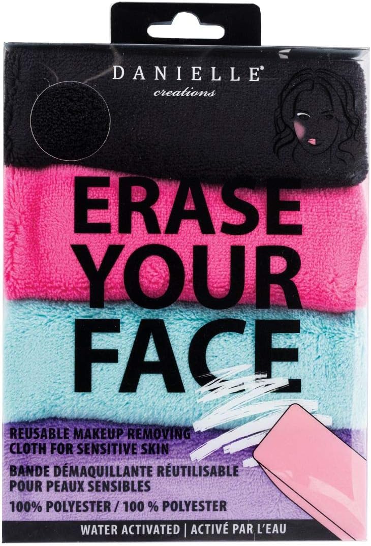 Erase Your Face - Reusable Makeup Removing Cloths ~ Facial Care Set (4 Pk Cloths Brights)