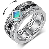 Yorionke NA Anxiety Ring 925 Sterling Silver Alcoholics Anonymous Spinner Ring NA Symbol Recovery Gifts Sobriety Gifts for Men Women