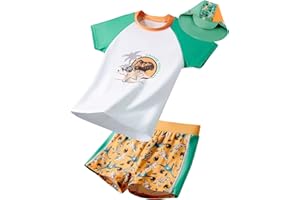 Angel season Boys Swimsuit Toddler Rash Guard Swim Set Long Sleeve Shirt with Swim Trunks Bathing Suit UPF 50+ Swimwear