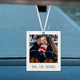 EDSG Personalised Photo Car Hanging Ornament White Acrylic - Custom Text view 2