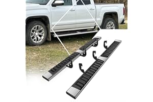 PM PERFORMOTOR 6.7" Running Boards Stainless Steel Side Steps Nerf Bars Compatible with 07-19 Chevy Silverado/GMC Sierra Extended Cab [Pair]