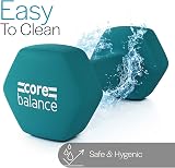 Core Balance 3kg Hex Dumbbell Pair Teal Neoprene Cast Iron Core Balance view 4