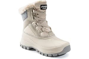 KOLILI Women's Winter Snow Boots Waterproof Warm Duck Boots Outdoor Sneakers