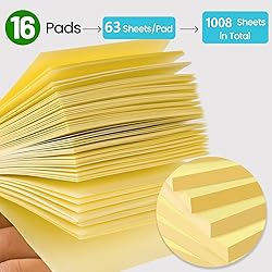(16 Pack) Sticky Notes 3x3 in Canary Yellow, Clean