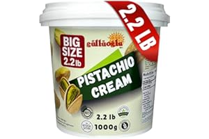 SINCE 1871 GÜLLÜOGLU Pistachio Cream Bulk Tub - 2.2lb / 1 kg Gulluoglu Premium Cream For Dubai Chocolate, Best options Pistachio Butter, Perfect Taste For Dubai Chocolate 35.2 ounce
