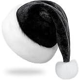 RJVW Christmas Santa Hat for Adults, Thicken Soft Velvet Comfort Classic Santa Claus Hat for New Year Party Headwear Holiday