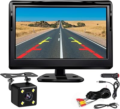 Kairiyard 5" Backup Camera Monitor HD Night Vision 170° Wide View IP69
