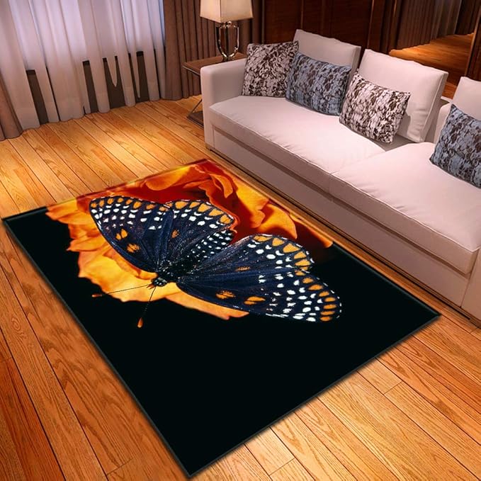 Kfekdt Salon Chambre 3d Papillon Imprimer Tapis Couloir Tapis De Sol Salle De Bains Cuisine Absorbant Tapis De Porte Antiderapant A5 200x300 Cm Amazon Fr Cuisine Maison
