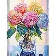 MjhRcll Flower Stamped Cross Stitch Kits, DIY Colorful Flowers Cross Stitch Ornament Kits for Adults Beginners, Counted Embroidery Needlepoint Kits Home Decor 12x16inch