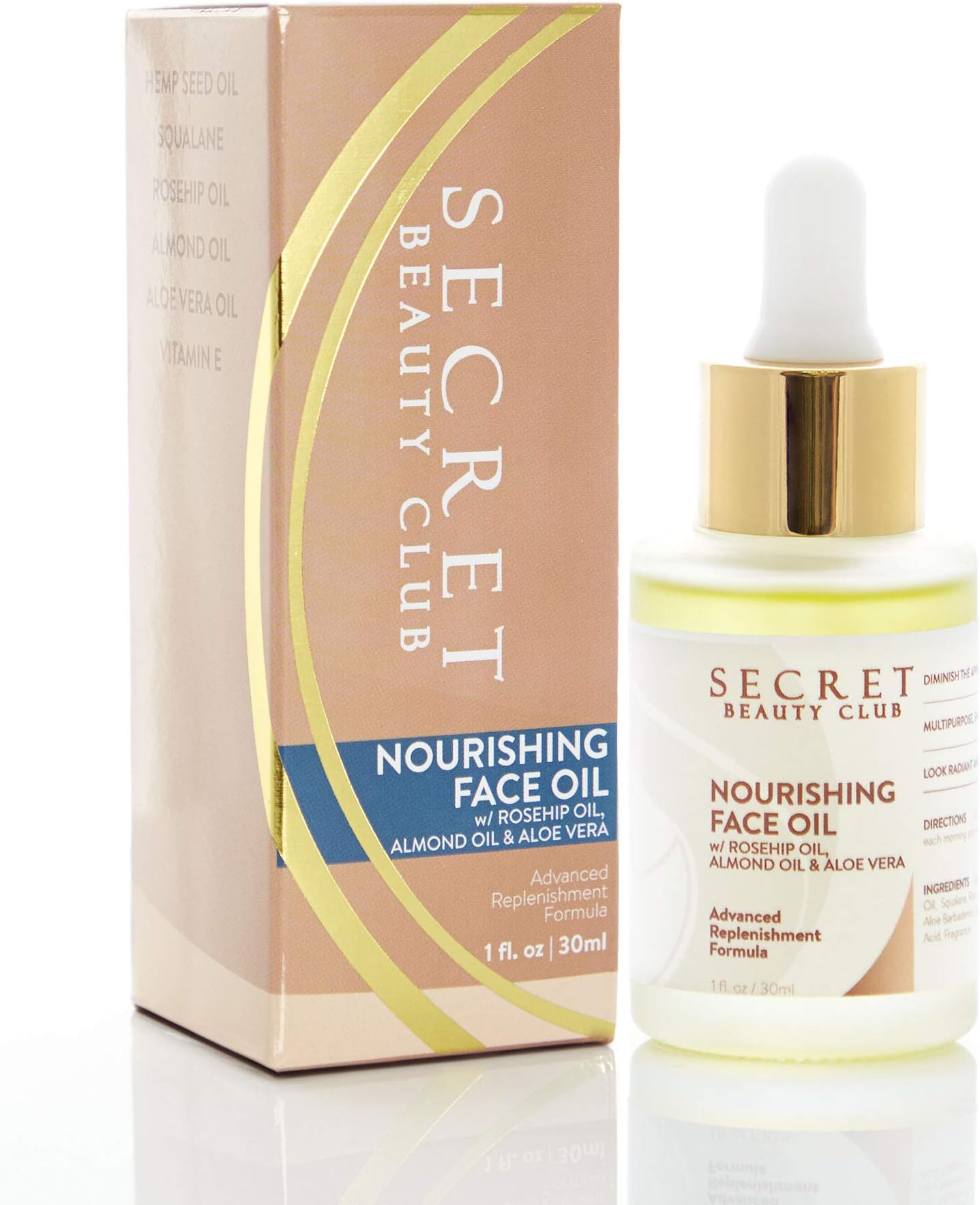 Secret Beauty ClubNourishing Face Oil by with Jojoba, Rosehip & Argan Oils, Vitamin C & Vitamin E