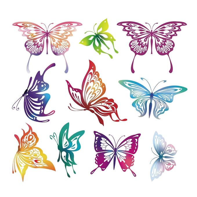 Jiamins 1 Stück Patch Sticker - Schmetterling DIY Druck Stickerei Applikation Für Decoreting Und Patching Jacket,T-Shirt,Hut,