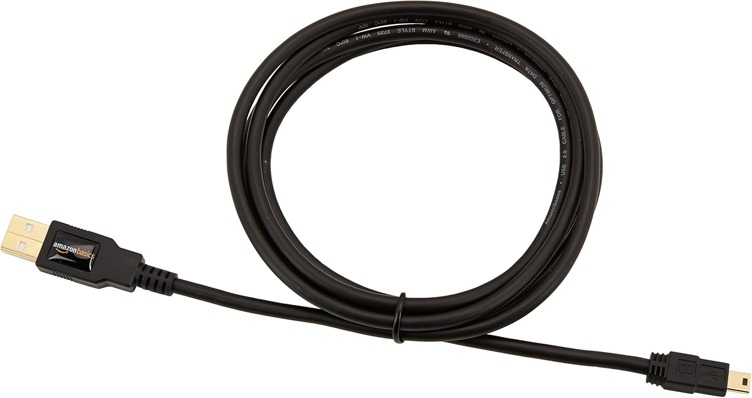 Basics USB 2.0 Cable - A-Male to Mini-B Cord - 6 Feet (1.8 Meters): Computers & Accessories