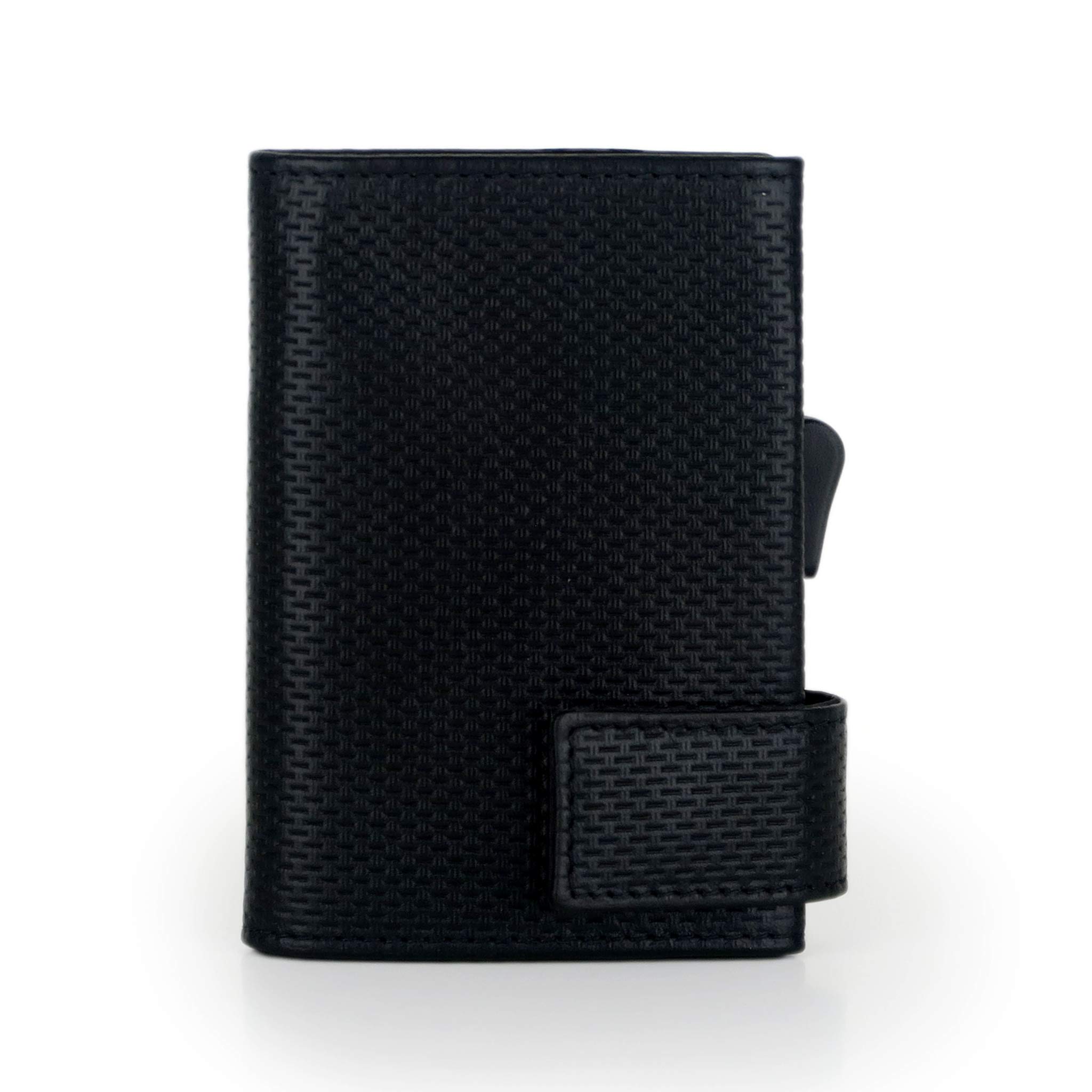 SecWal Card case with Coin Compartment Press Stud (Black Osaka)