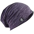 HISSHE Retro Slouchy Beanie Jersey Skull Cap Slouch Baggy Summer Hat B083 (Multi-Purple)