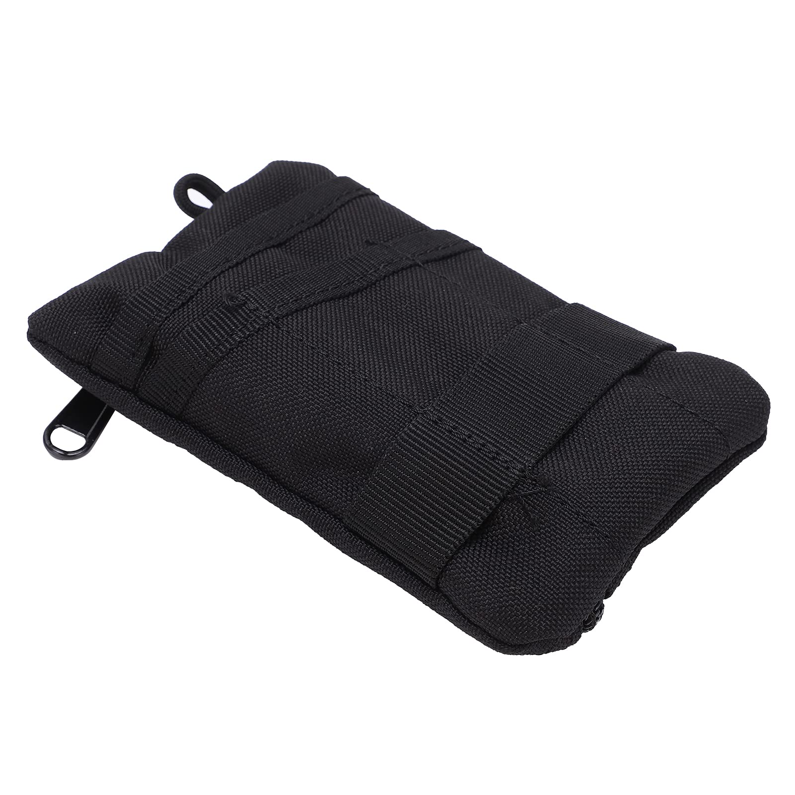 EDC Molle Pouch Wallet, Easy to Use Portable Zipper Waist Daily Bag Nylon Material Detachable Shoulder Straps for Outdoor for Camping(Black)