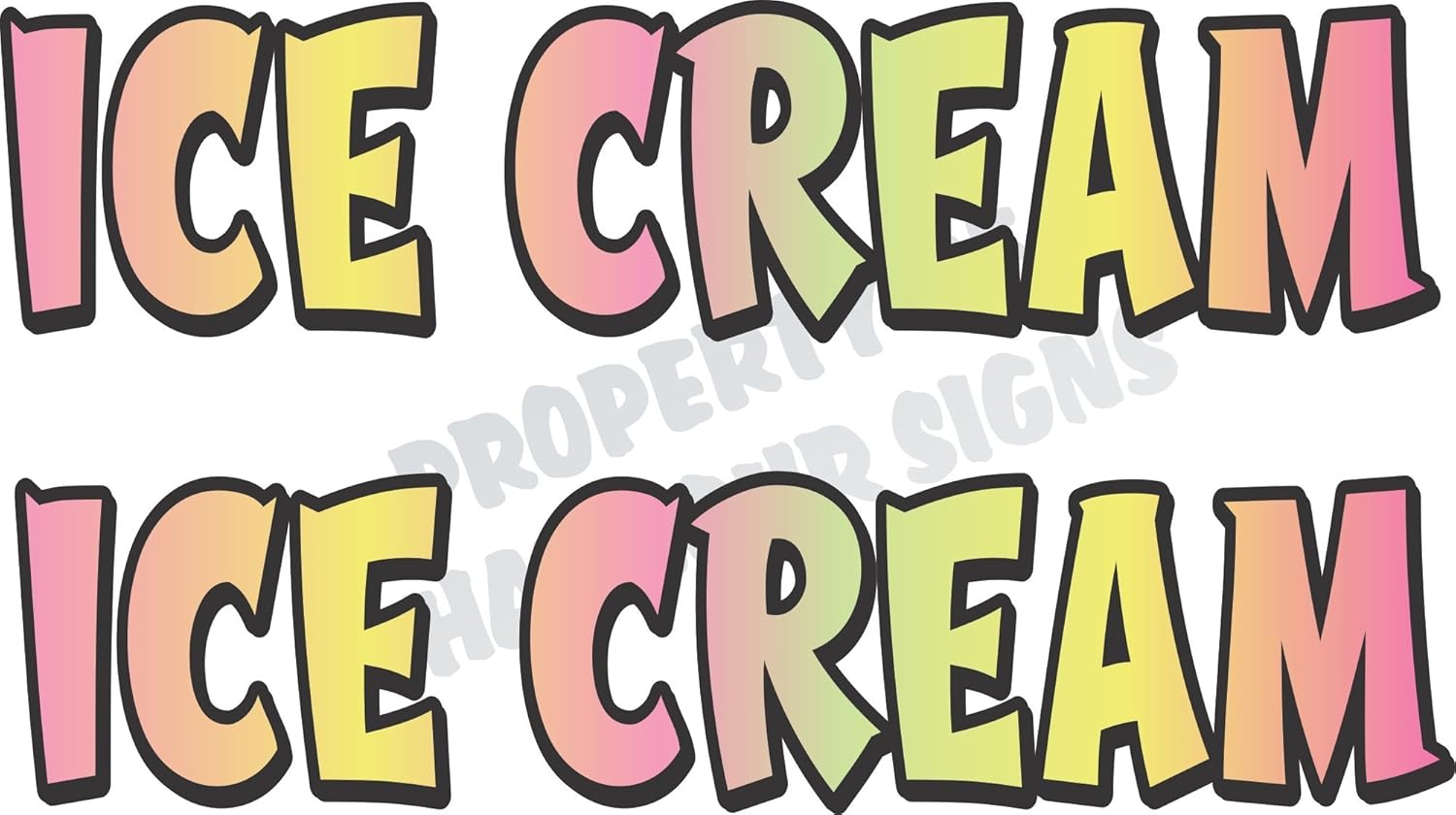 Decal (2) Ice Cream Food for Concession Restaurant Truck Exterior Vinyl Sign ((2) 24 x 5)