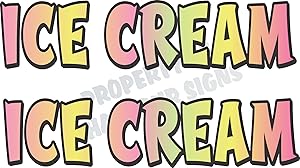 Decal (2) Ice Cream Food for Concession Restaurant Truck Exterior Vinyl Sign ((2) 24 x 5)