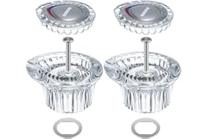 Enhon 2 Pack Shower Knob Handle Kit Compatible with Moen 96797 Chateau Collection, Replacement Faucet Handle Kit for Bathroom Tub and Shower, Include Screws, Chrome Knob Insert
