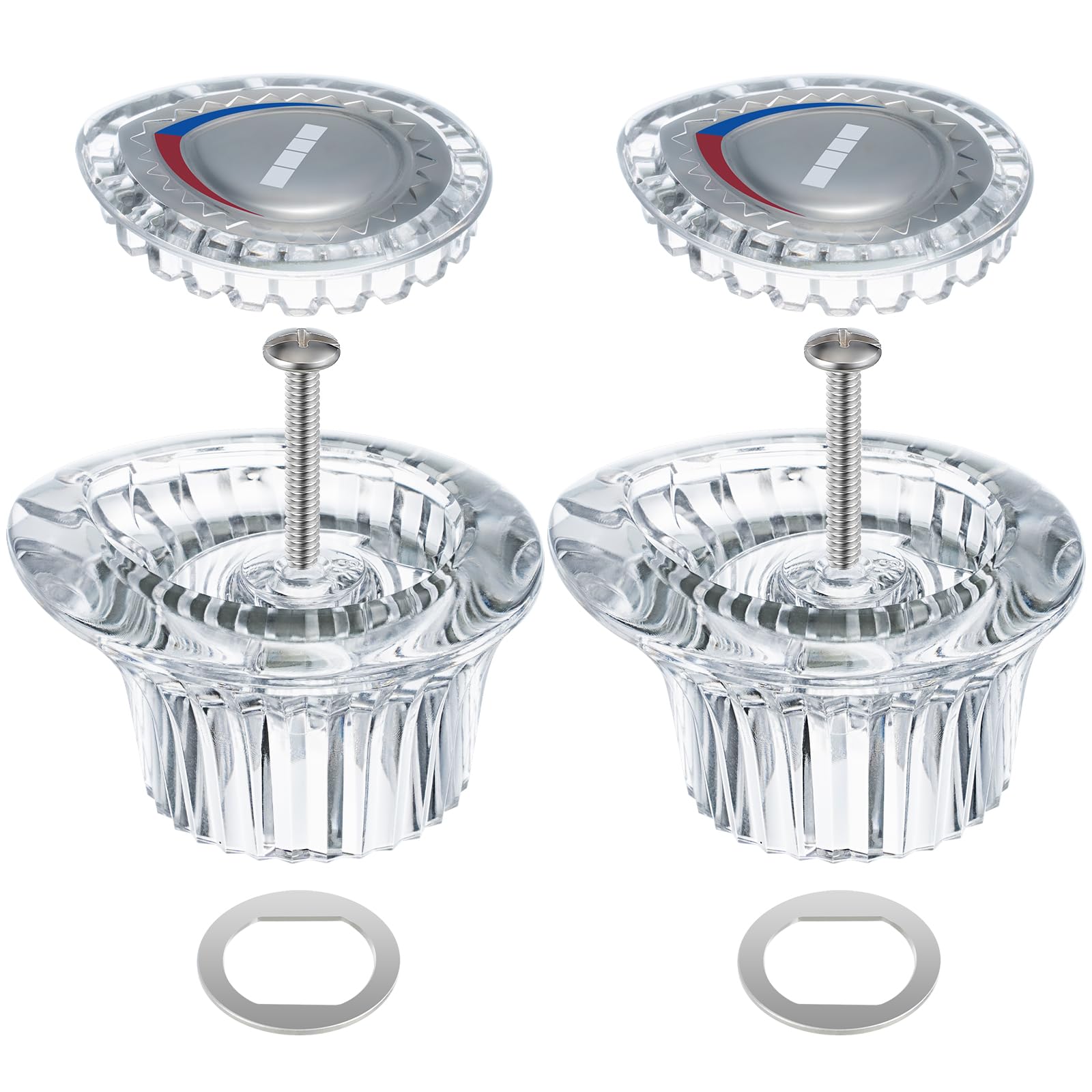 Photo 1 of Enhon 2 Pack Shower Knob Handle Kit Compatible with Moen 96797 Chateau Collection, Replacement Faucet Handle Kit for Bathroom Tub and Shower, Include Screws, Chrome Knob Insert