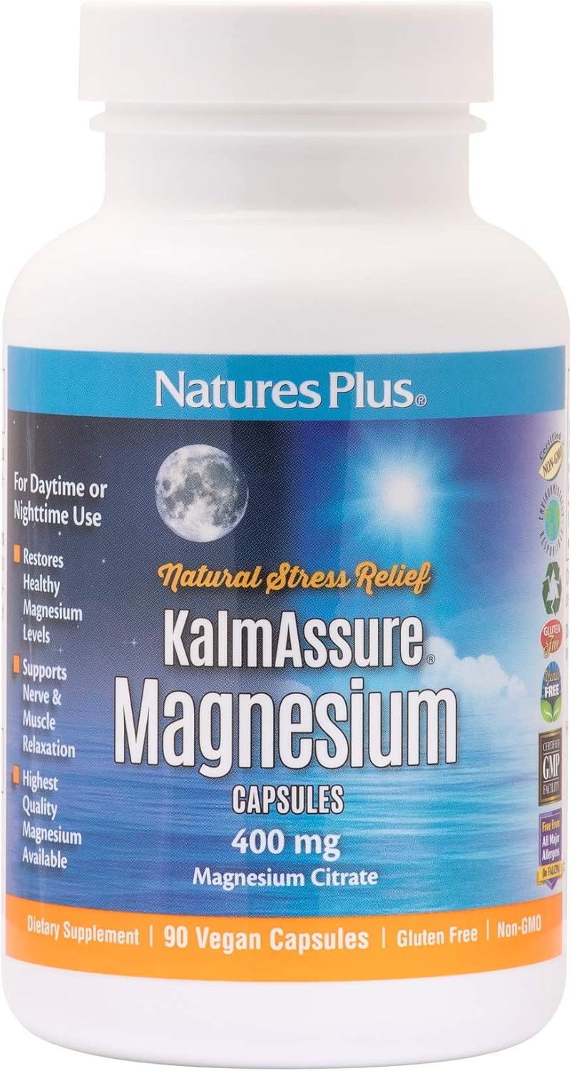 Nature's Plus KalmAssure 400 mg Magnesium, 90 Capsules High Quality