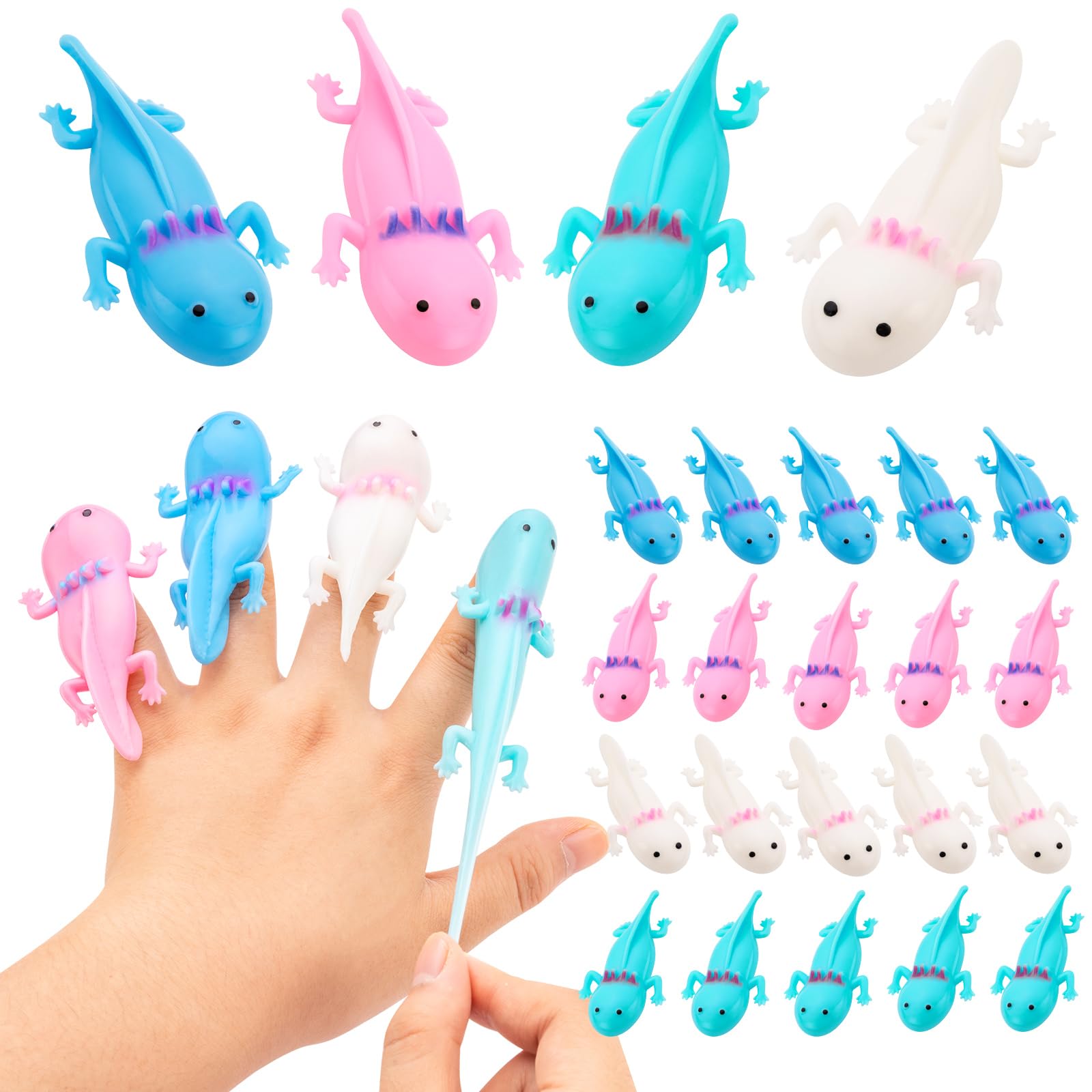 Photo 1 of KXCOFTXI 20Pcs Axolotl Party Favors, 4 Colors Axolotl Rubber Toy, Axolotl Toy for Gifts, Christmas Finger Slingshot Novelty Toys, Axolotl Party Decorations for Novelty Toys and Amusements