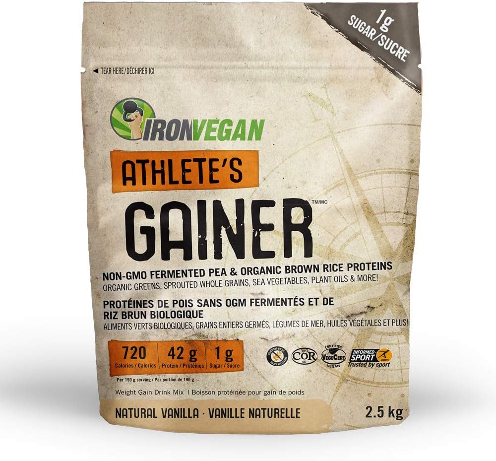 IRONVEGAN Gainer Vanilla Protein Powder, 2500 GR: Health & Personal Care