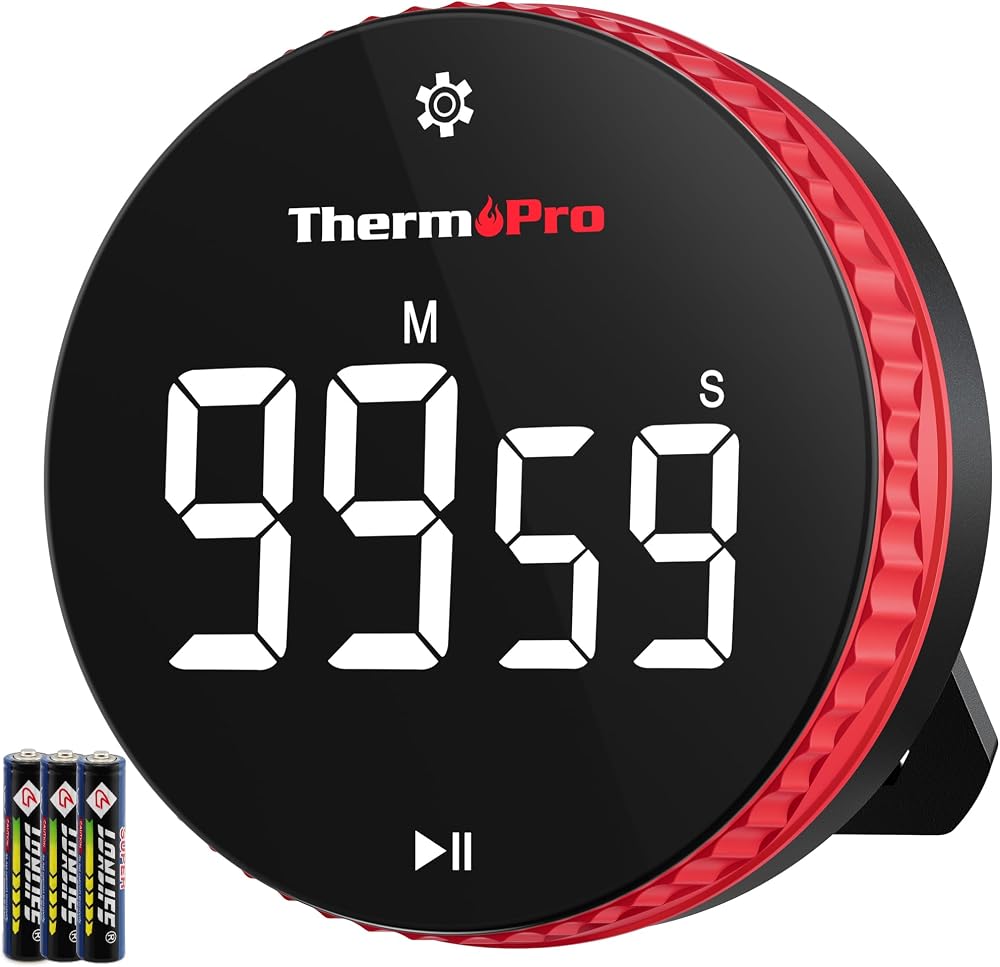 ThermoPro 99-Hour Digital Kitchen Timer with Strong Magnetic Display