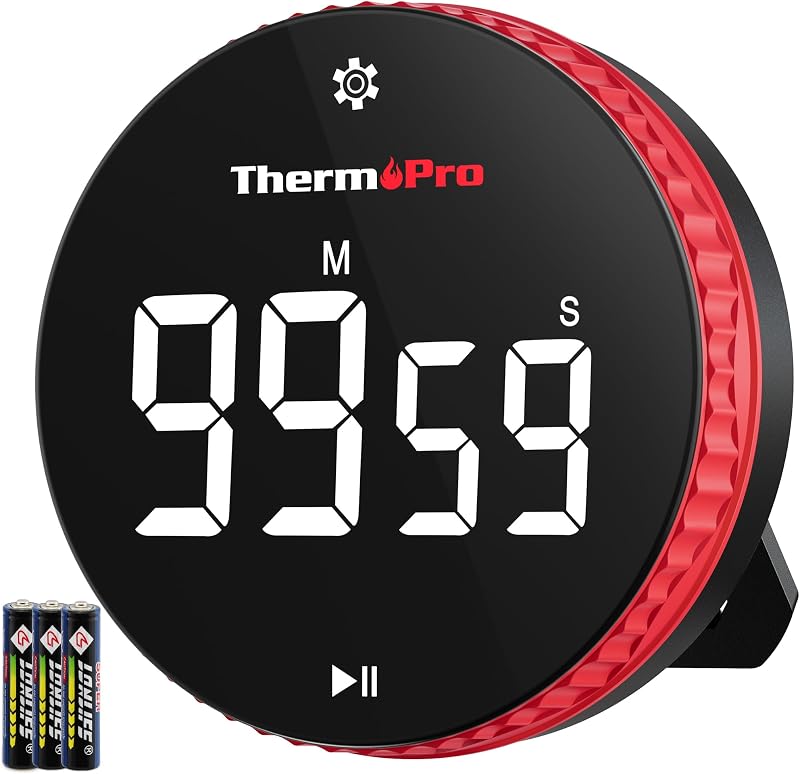 ThermoPro 99-Hour Digital Kitchen Timer with Strong Magnetic Display