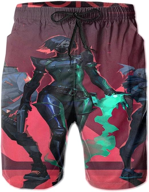 Saneet Game Valorant Collection Boys Swim Trunks Quick Dry