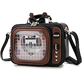 fancybag Women TV Shape Ita Bag Retro Television Shoulder Bag Design Ita Backpack with Inserts Unique female Clear Windows Anime Display Crossbody Bag for Enamel Pins Display