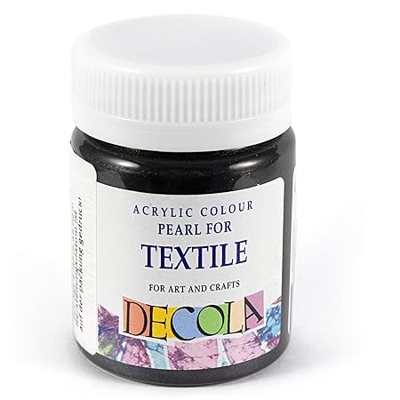 Nevskaya Palitra Hochwertige Textilfarbe Schwarz Perlmutt | 50 ml im Näpfchen | Stoffmalfarben waschfest
