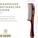 KENT Handmade Detangling Comb for Women - Coarse & Fine Teeth 158mm view 2