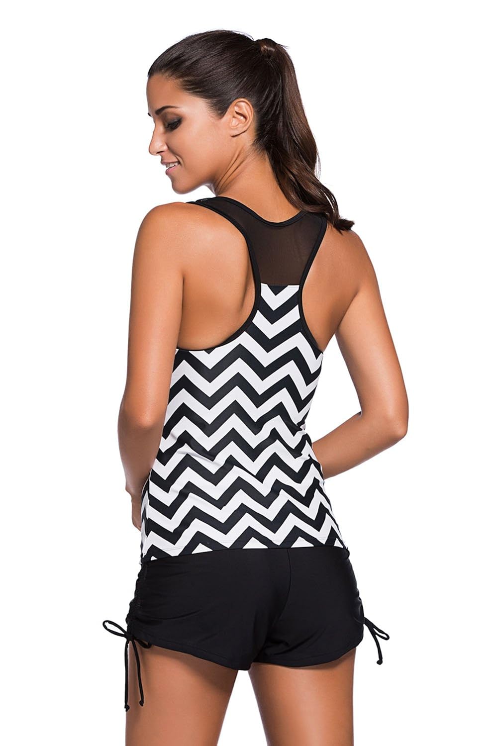 boldgal women's bathing swimwear sleeveless print beach top (black)