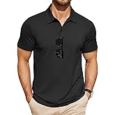 COOFANDY Men's Polo Shirts Short Sleeve Pique Jersey Golf Shirt Casual Summer Collared T-Shirts