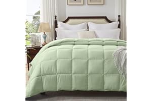 Homelike Moment Queen Comforter Sage Green Lightweight Duvet Insert Down Alternative Bed Comforter All Season Quilted Comforters Full Queen Size Sage Green
