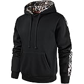 Leidowei Men's Camo Outfitter Fleece Hoodie Pullover Long Sleeve Casual Sweatshirt with Pocket