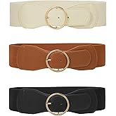 WERFORU Women Elastic Stretchy Wide Belt for Dress Ladies Stretch Thick Waist Belt with Gold O Ring Buckle