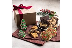 Dulcet Gift Baskets Christmas Gift Baskets Classic Array of Festive Holiday Cookies-Chocolate Brownies, and Rugelah ideal Holiday Gift Baskets for Family, him, Her, Friends, & Siblings.